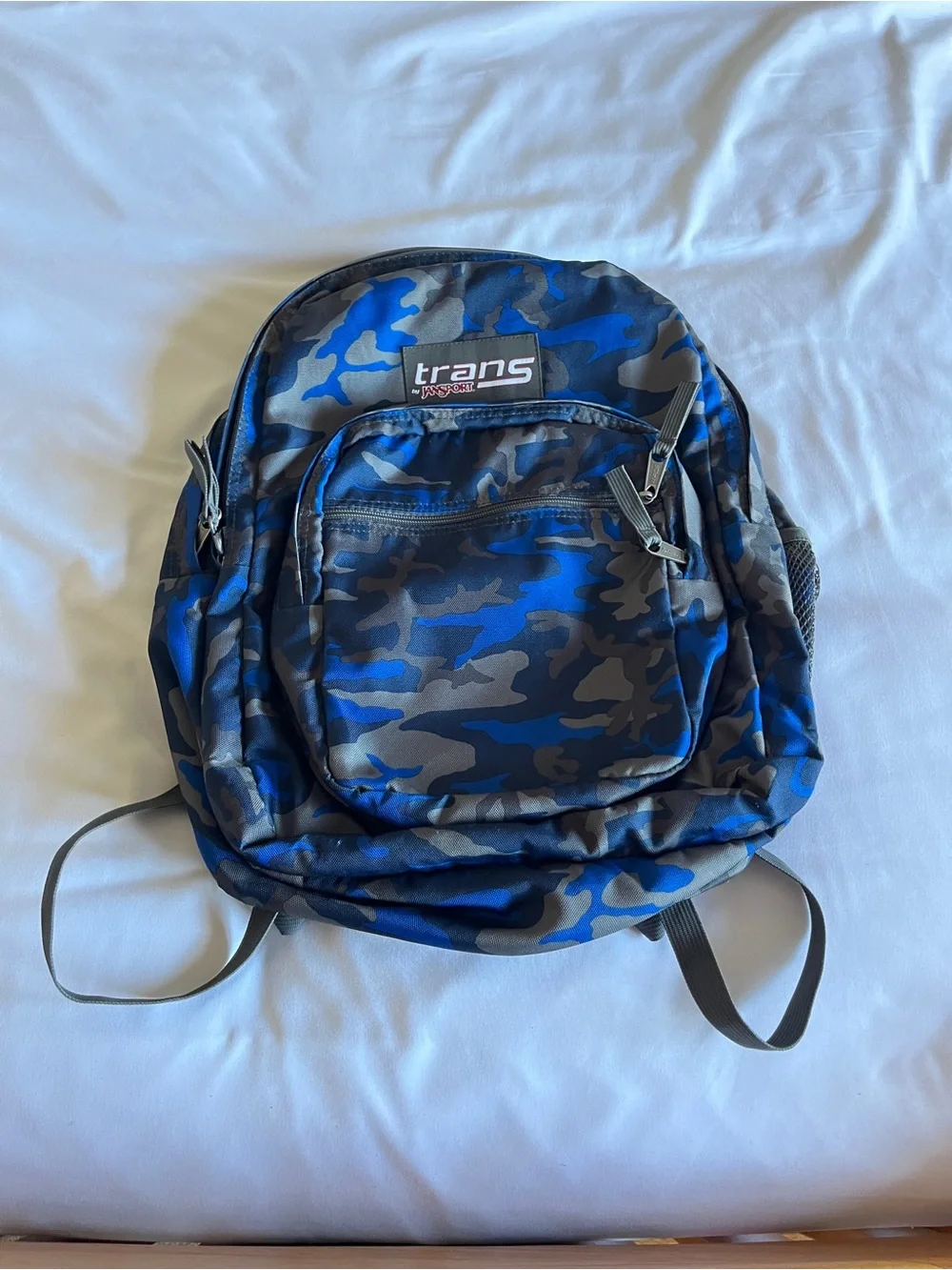 Trans by JanSport Blue Camo Backpack School Bookbag Travel Daypack